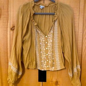 Lovely Yellow Peasant Top